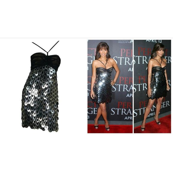 2007 Versace silver paillette dress as seen on Halle - Picture 1 of 6